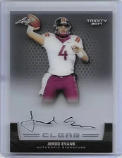 2017 Leaf Trinity Jerod Evans Gray Clear Acetate Auto RC Virginia Tech Hokies QB