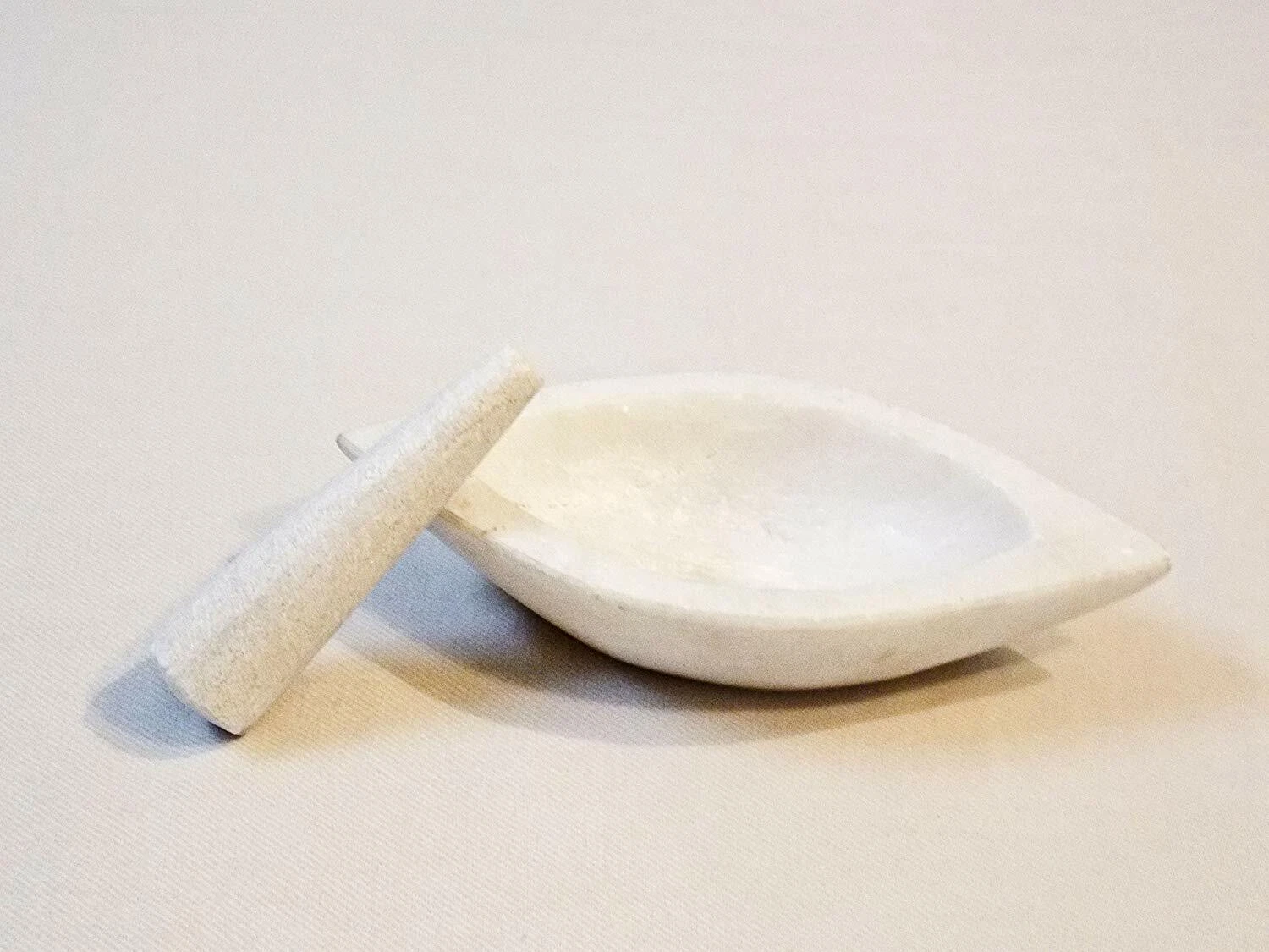 KSM Hand Made Durable White Marble Mortar and Pestle Set, Ohkli Musal (7 inch)