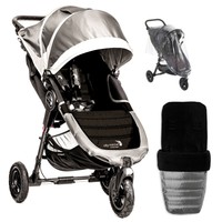 Baby Jogger Grey City Mini G.t Stroller Pushchair With Footmuff & Raincover Baby Jogger Grey City Mini G.t Stroller Pushchair With Footmuff & Raincover