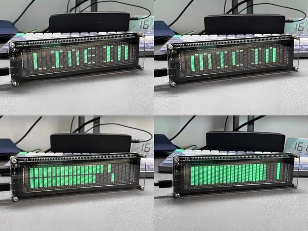 AK2515 Pro Audio Spectrum Analyzer, VFD Display Music Sound Visualizer 3.5mm AUX