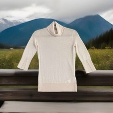 ALL SAINTS Raven Funnel Neck Sweater Beige Pullover 100% Cashmere Size Small EXC