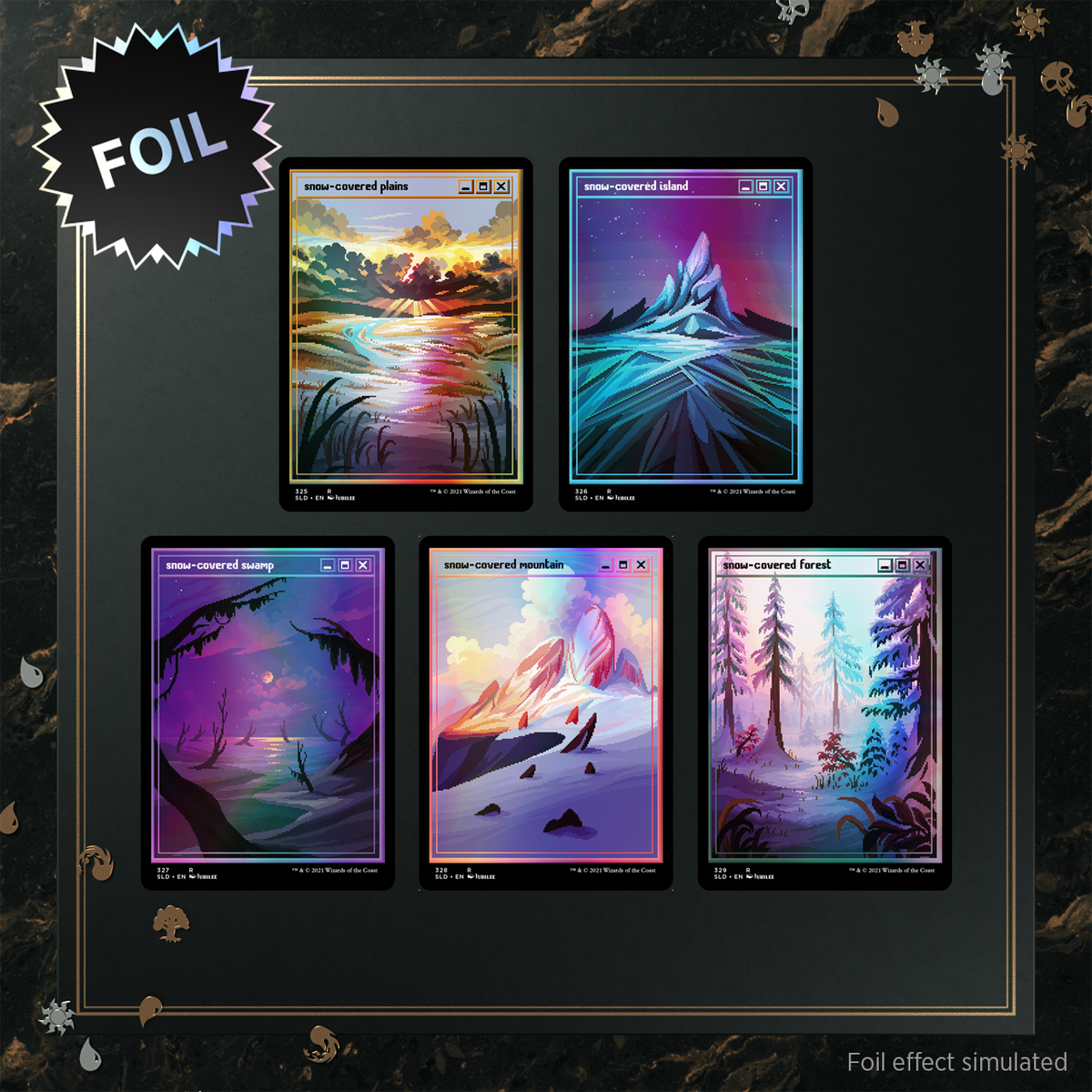 【メーカー直売】 MTG Sealed - FOIL - Drop Lair Secret - Lands Snow Pixel - パック、ボックス、特殊セット