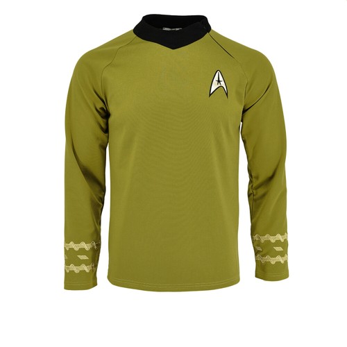 Cosplay TOS Captain Kirk Gold Shirts Spock Blue Uniforms Red Starfleet Tops Mens - 第 6/50 張圖片