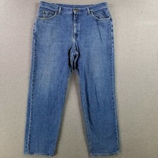 Vintage Lee Riders 42x32 USA MADE Blue Jeans Stone Wash Retro 90s Old School