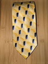 Stafford Yellow Geometric Silk Tie - 60L 4.0W