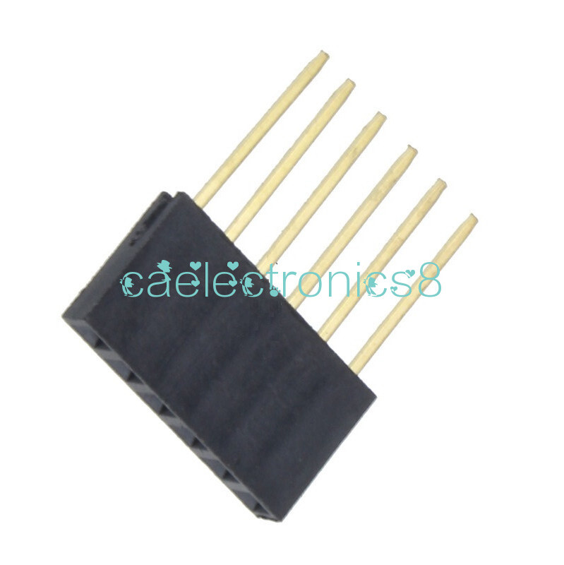 10pcs 6 Pin 2.54 mm Stackable Long Legs Femal Header For Arduino Shield ...