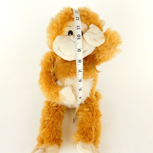 Monkey Collectors Choice Plush Dan Dee Bow Stuffy 18" Gold Body White Stomach - Picture 3 of 8