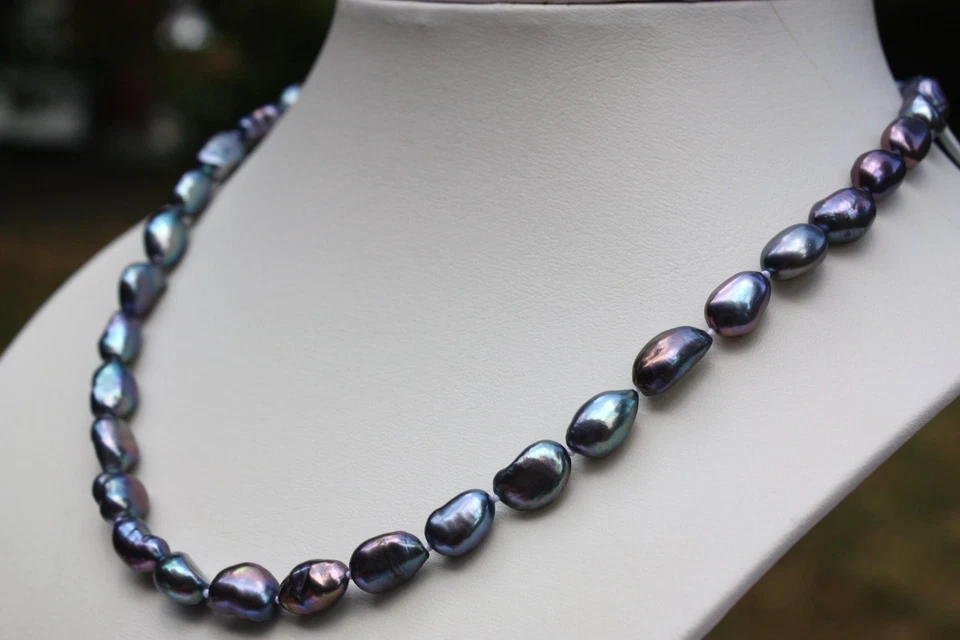 A025S Süßwasser Perle Schmuck Perlenkette Halskette Ketten Collier Barock mnb - Bild 1 von 1