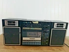 VTG Sanyo Boombox GhettoBlaster M9708 Stereo Cassette Detachable Speakers WORKS!