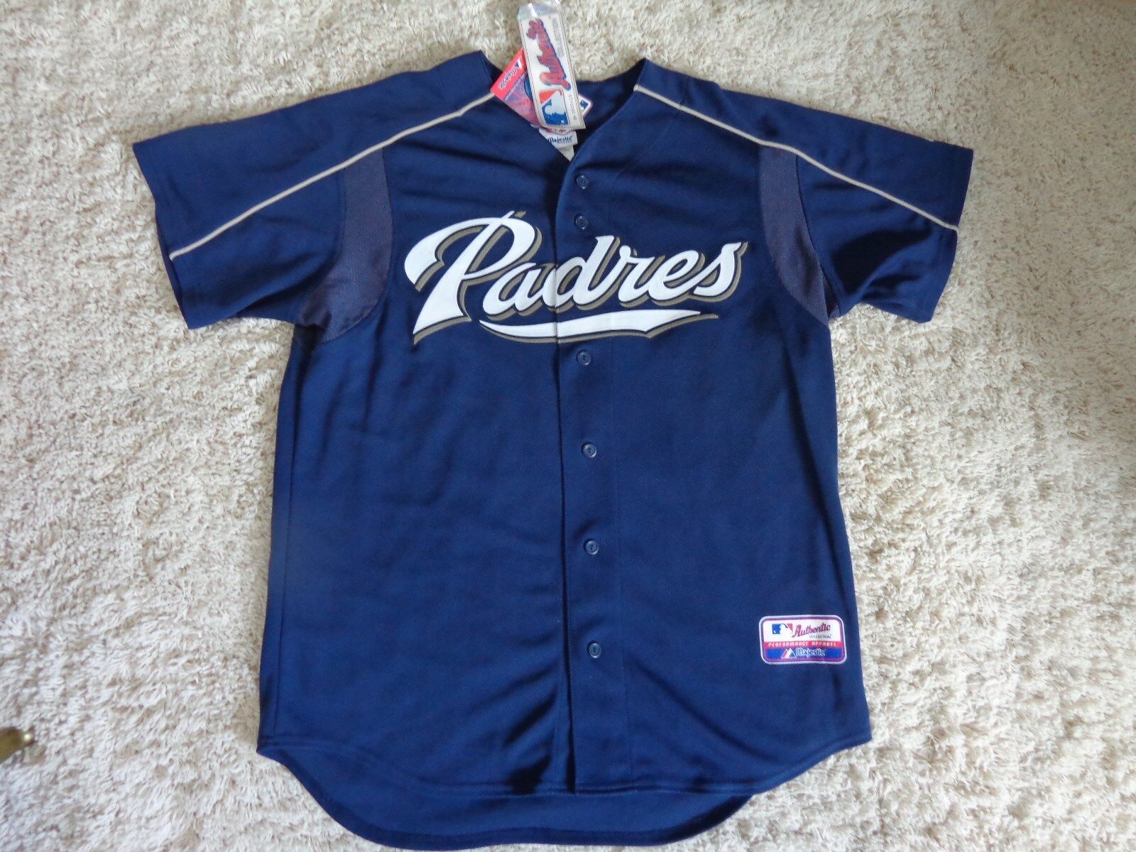 VINTAGE MLB San Diego Padres Jersey All Sewn Nice Button Up by Majestic (XL)