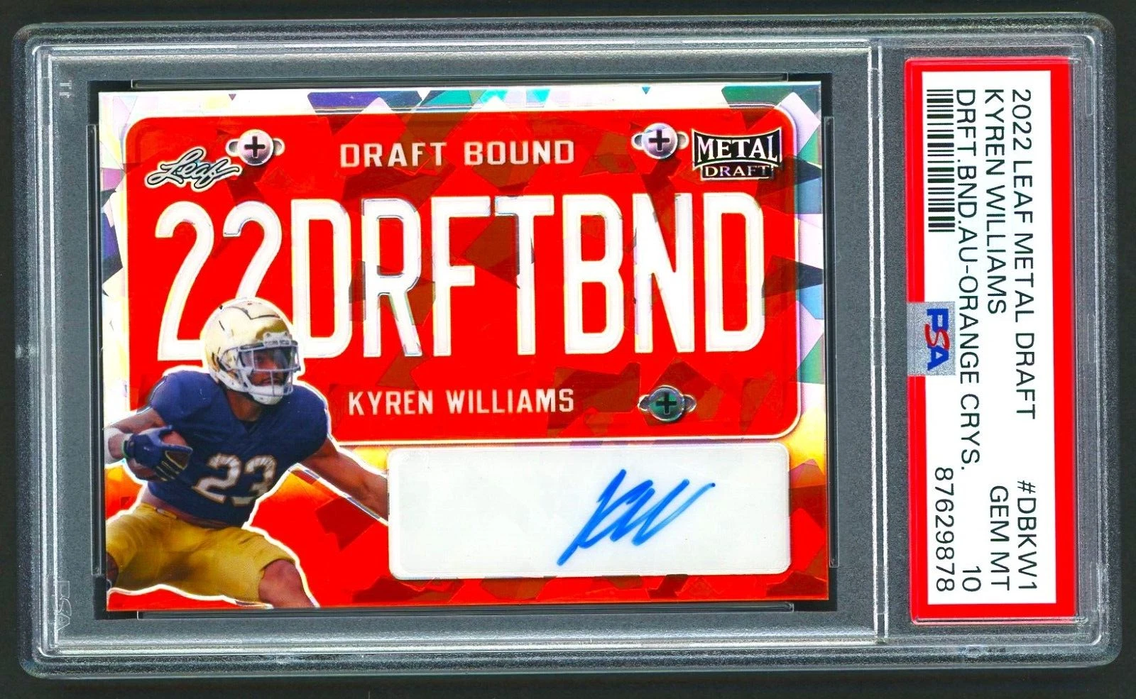 Kyren Williams Leaf Metal Draft Draft Bound Autographs #DBKW1 Orange Crystal