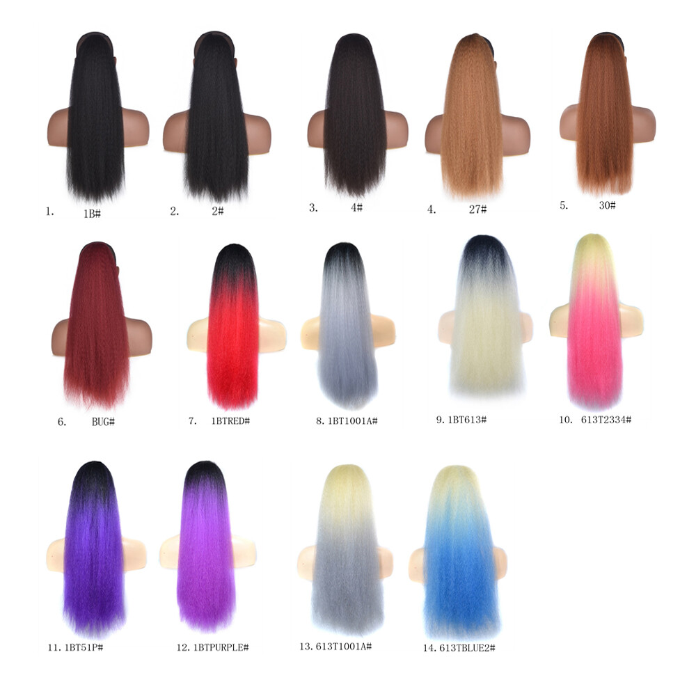 Yaki Kinky Hair Ponytail Synthetic Clip In As Human Hair Extensions Drawstrings - Picture 2 of 42