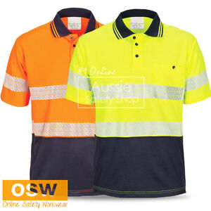 HI VIS DAY NIGHT INNOVATIVE SEGMENTED REFLECTIVE TAPE COOL BREATHE POLO ...