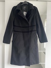 Coast Black Wool Blend Lily Coat Uk Size 10