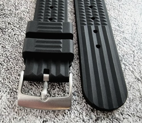 Genuine FKM Rubber Waffle Watch Strap Band Retro Divers Waterproof 20mm 22mm UK - Picture 24 of 50