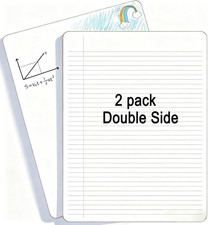 2PCS Double Sided Whiteboard 9"x12" Dry Erase Board with Lines Small White Bo...