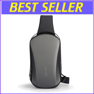 Hard Shell Aesthetic Sling Bag for Men - Stylish Travel Companion 3.9X7.1X11.8''