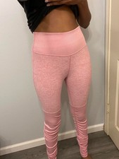 Pink Ruched Alo Yoga High Rise Goddess Leggings