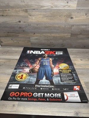 PS4 NBA 2K15 Kevin Durant GameStop Store Display Promo Sign Playstation Xbox