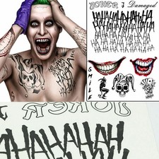 For Joker Temporary Tattoos Suicide Squad Halloween Fancy Dress Batman Sticks US