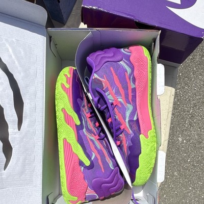 PUMA MB.03 Toxic LaMelo Ball Men's Basketball Mid Top Purple/Green 378916-01