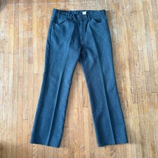 VTG 80 s Blue Levi's Pleated Polyester Slacks 36x31 34" Waist Black Tab