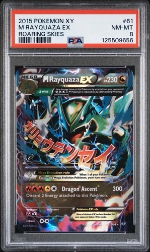 2015 Pokemon Xy M Rayquaza Ex Roaring Skies #61 PSA 8