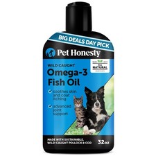 Omega 3 Fish Oil Supplement for Dogs  Cats 32oz , Wild Caught Omega 3 Fish Oil