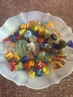 Lot of 43 Vintage Murano Style Hand Blown Glass Wrapped Candy Pieces Decor