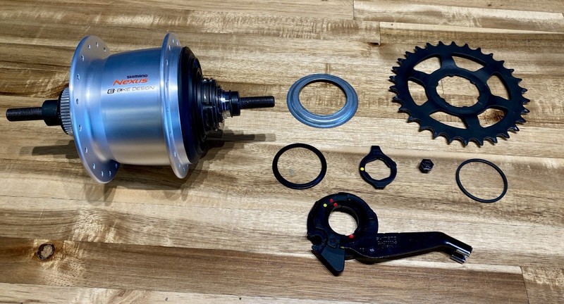 Shimano Nexus SG-C7000-5D Internal Gear Hub, Inter 5E, Center Lock, 36h, Silver