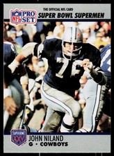 John Niland, 1990-91 Pro Set Super Bowl XXV Silver, #68, Dallas Cowboys,