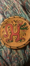 Wood Bodhran Drum with Decorative Painted Design