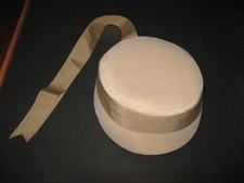 Vintage 1960's Cream Colored Pillbox Hat with Ribbon- Medium