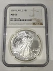 1997 American Silver Eagle Coin - NGC MS69