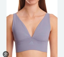 Adidas Women's Active Seamless Micro Stretch Long Line Plunge Bra size L
