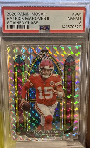 2020 Panini Mosaic - Stained Glass Patrick Mahomes II #SG1 PSA 8