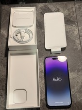 Apple iPhone 14 Pro 128GB Unlocked Deep Purple 77% Good Condition with Org Box