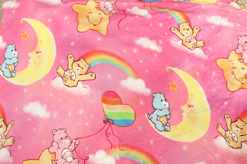 HOJA DE CUNA BIRDIE BEAN CUIDADO OSOS Rosa Bambú Clásico Retro Estampado Vintage EE. UU. Foto 3 de 4