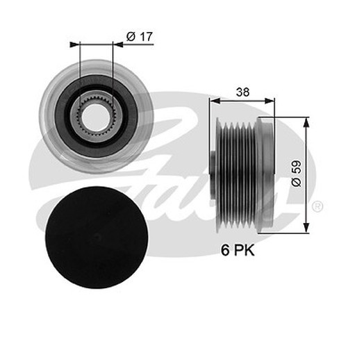 Gates OAP7039 Lichtmaschine Freilaufkupplung FüR Alfa Romeo, Bmw, CitroëN, Fiat,-image