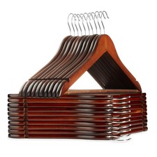 20 Wooden Suit Hangers - Walnut