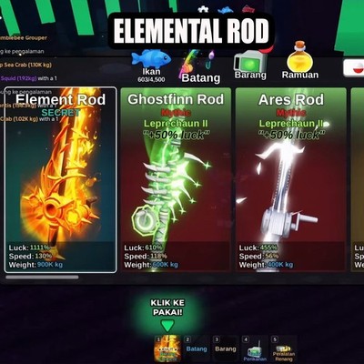 [FISH IT] | Element Rod & Singularity Bait | Plain Data | No Sum | No Hat