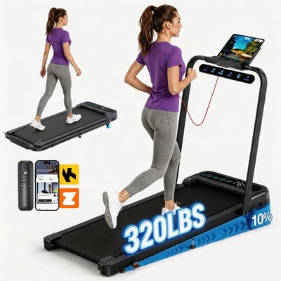 Treadmill Walking Pad with Incline 10% & Handle Speed 6.2MPH Treadmills for Home