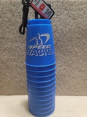 WSSA Official 12 Blue Speed Stacks Stacker Cups w/ Quick Release Stem Clip