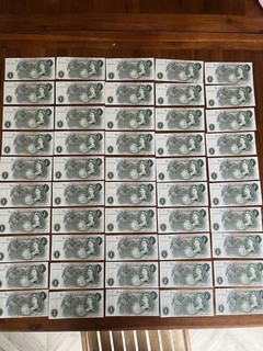 50x UNBROKEN CONSECUTIVE Bank of England £1 Notes Series C J.B. Page UNC