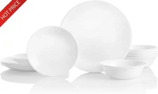 18-Piece Dinnerware Set Triple Layer Glass&Chip Resistant Plates Bowls Service 6