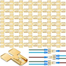 50 Pcs Double Piggyback Spade Connector Quick Disconnect Electrical 2 Way Wir...