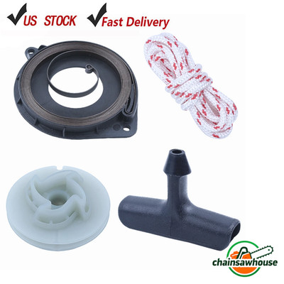 Recoil Starter Pulley Spring Handle Grip Rope Kit For Husqvarna 445e 450 455 460