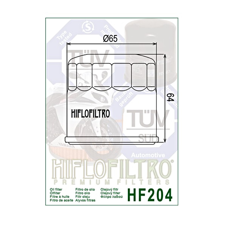 Hiflofiltro 3 Pack Oil Filter HF204 Black Honda Kawasaki Suzuki Triumph Yamaha