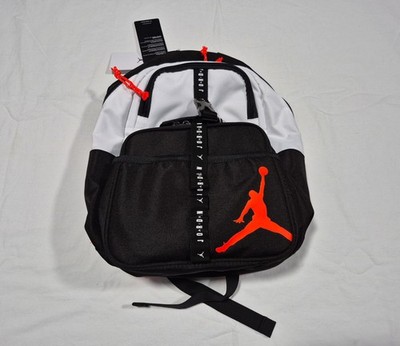 Nike Jordan KID Backpack Laptop Lunch Box  Black White School Bag 9A0775