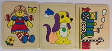 5 Pack Of Childrens Developmental Educational Wooden Puzzles NEW